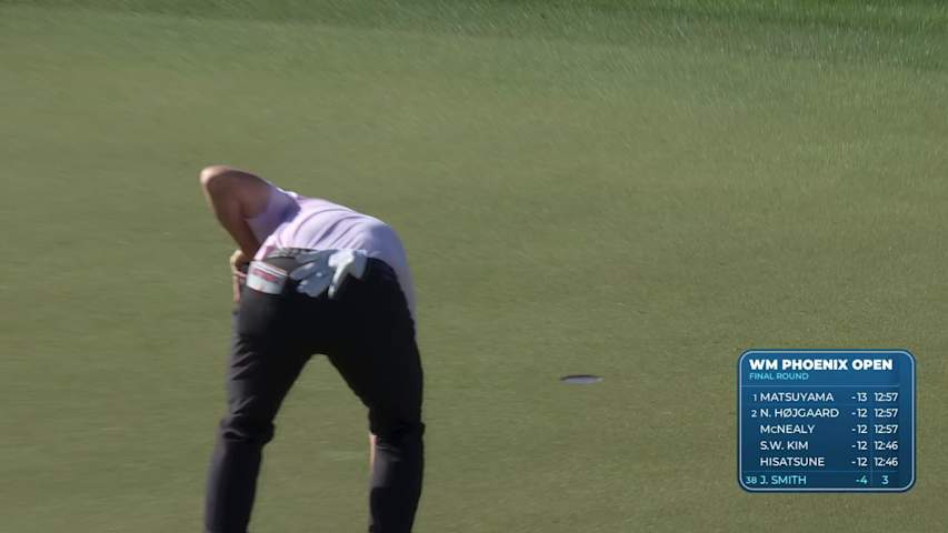 Jordan L Smith sinks 19-foot birdie putt on No. 4 at WM Phoenix Open