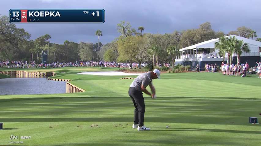 Brooks Koepka drives 170 yards to 8 feet, sets up birdie on No. 13 at THE PLAYERS