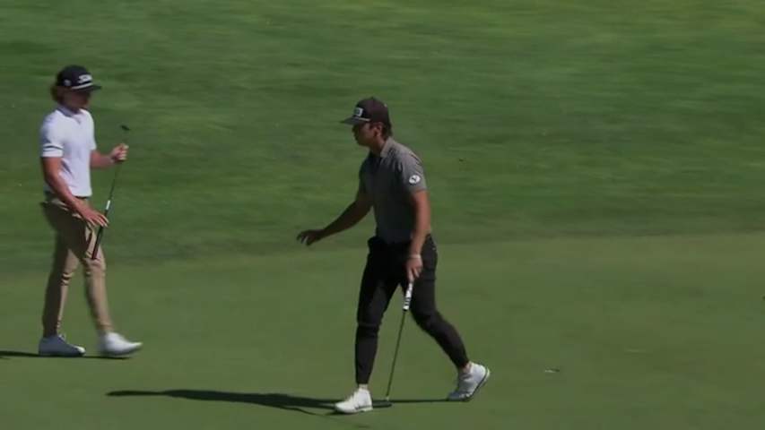 Tyson Shelley flops approach in nicely at Utah Championship