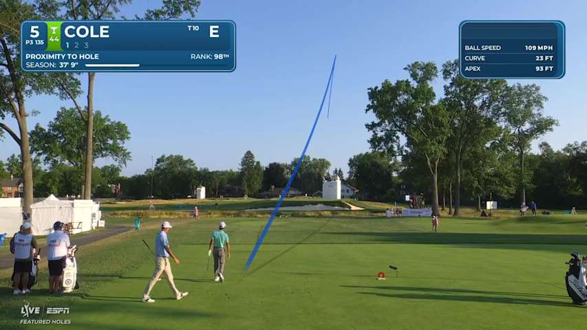 Eric Cole hits tee shot to 8 feet, sets up birdie on No. 5 at Rocket Classic