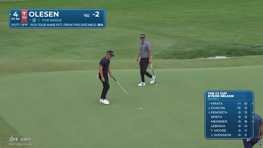 Thorbjørn Olesen sinks 11-foot birdie putt on No. 4 at THE CJ CUP