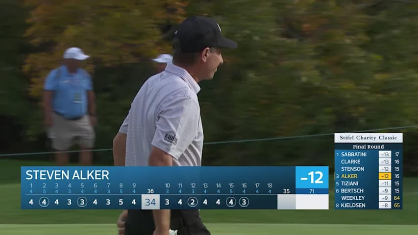 Steven Alker makes birdie on No. 16 at Stifel Charity Classic