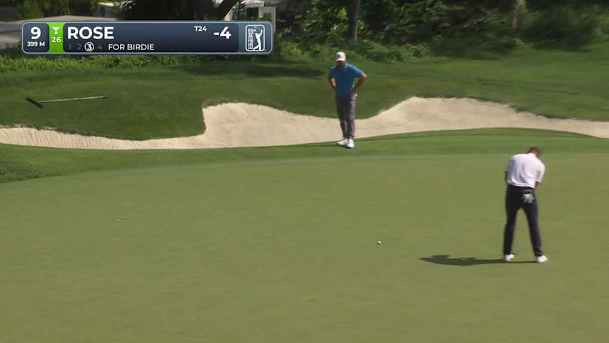 Justin Rose sinks 22-foot birdie putt on No. 9 at BMW Championship