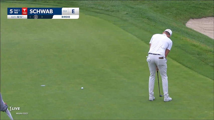Matthias Schwab rolls in 10-footer for birdie at Rocket Mortgage