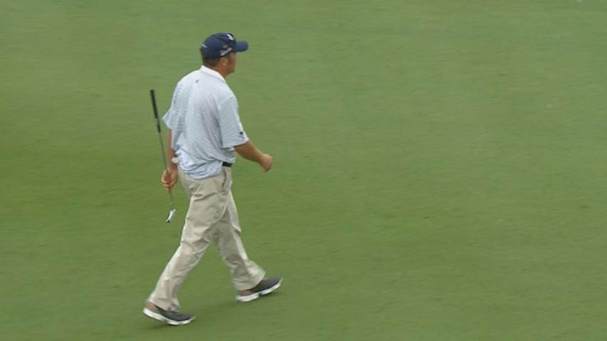 Andrew Svoboda drains a 41-foot birdie putt at Valspar
