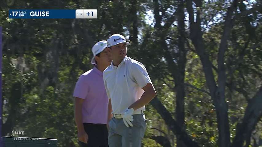 Danny Guise sinks a 20-foot birdie putt on No. 17 at Valspar