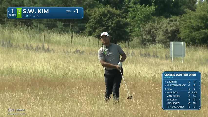 Si Woo Kim's 91-yard approach sets up birdie on No. 1 at Genesis Scottish Open