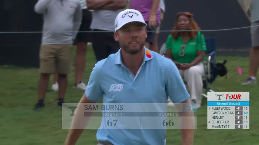 Sam Burns cans long roll to finish strong second round at TOUR Championship