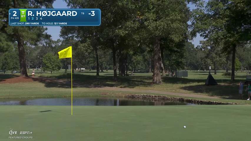 Rasmus Højgaard hits 127-yard approach to 17 feet, sets up fourth birdie of the day at Sanderson Farms
