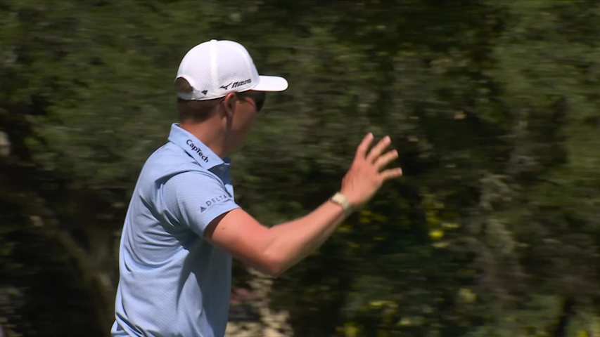 Ben Griffin sinks 20-foot birdie putt on No. 4 at Procore