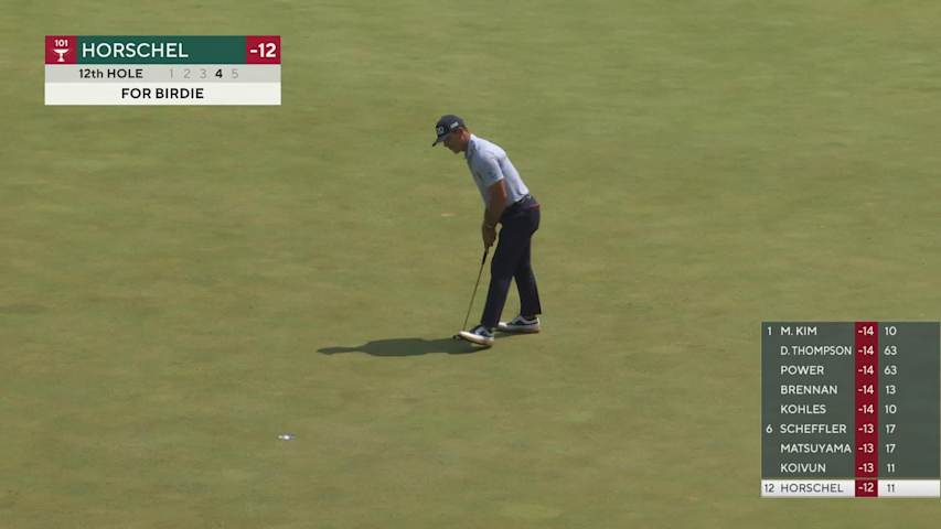 Billy Horschel sinks 10-foot putt for birdie on No. 12 at 3M Open