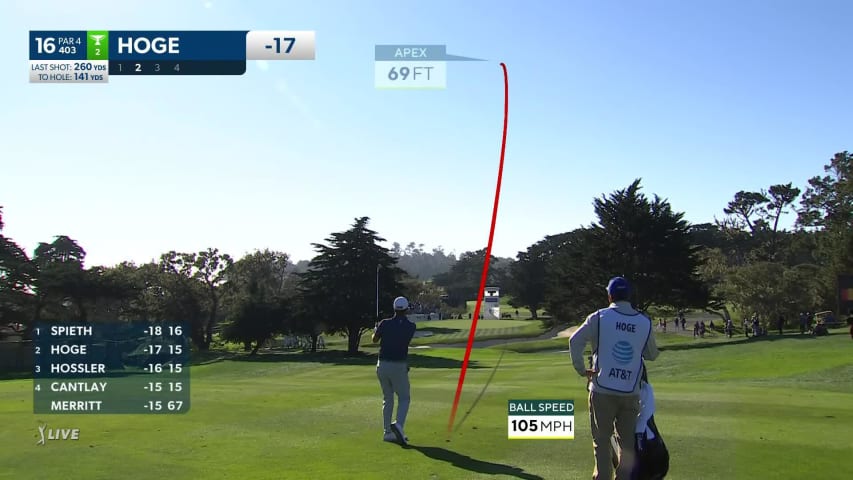 Tom Hoge nearly holes out to set up clutch birdie at AT&T Pebble Beach