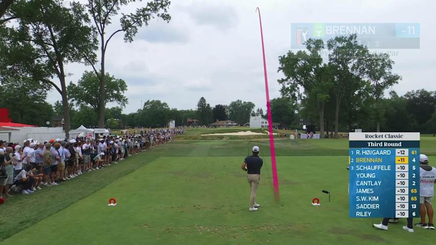 Michael Brennan drains 30-foot birdie putt on No. 5 at Rocket Classic