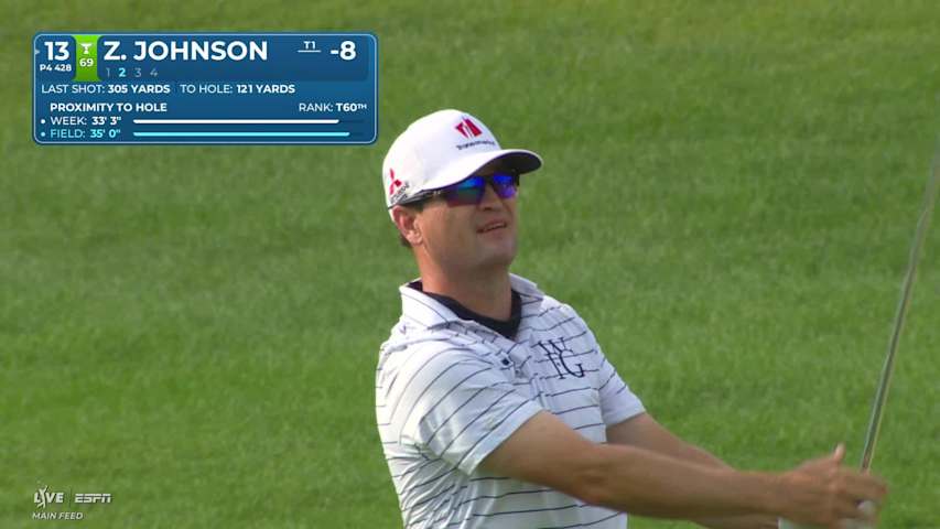 Zach Johnson's 122-yard approach sets up birdie on No. 13 at John Deere