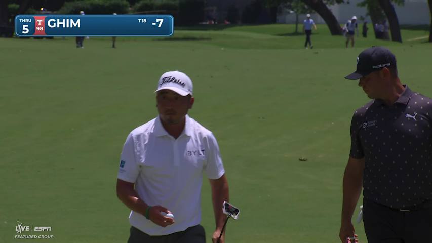 Doug Ghim sinks 13-foot putt for birdie on No. 5 at Charles Schwab