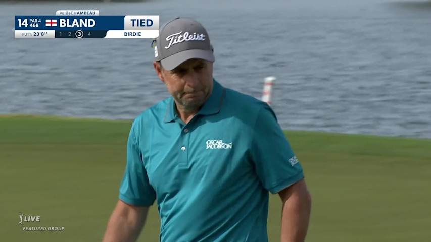 Richard Bland sinks a 23-foot birdie putt at WGC-Dell Match Play