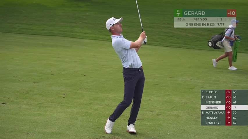 Ryan Gerard's 115-yard approach sets up birdie on No. 18 at Charles Schwab