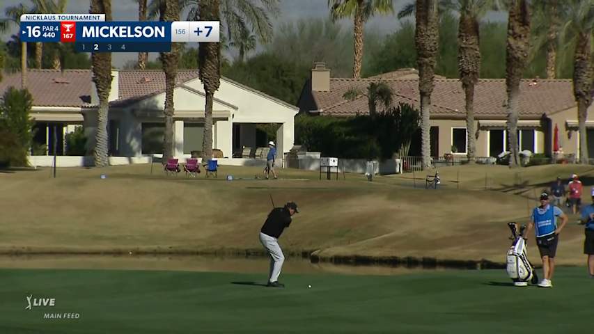 Phil Mickelson dials in approach to set up birdie at The American Express