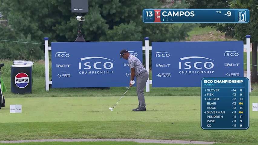 Rafael Campos sinks 30-foot birdie putt on No. 13 at ISCO Championship