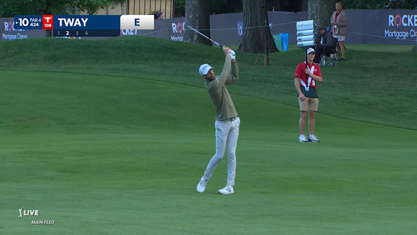 Kevin Tway spins approach in nicely to set up birdie at Rocket Mortgage