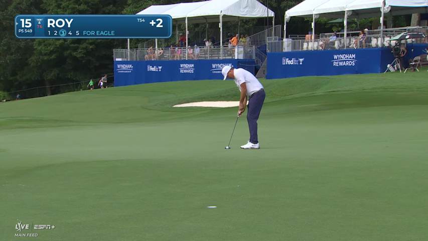 Kevin Roy sinks a 24-foot eagle putt at Wyndham