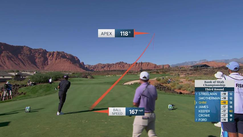 Doug Ghim's drive to 55 feet sets up birdie on No. 14 at Bank of Utah