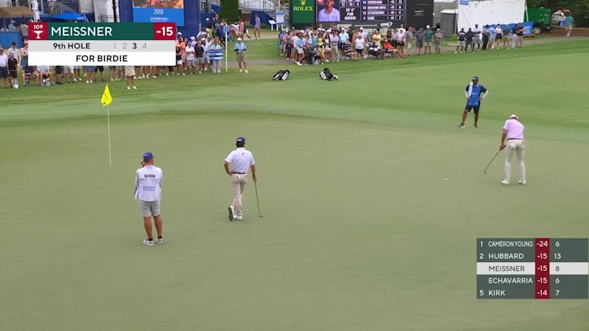 Mac Meissner sinks a 33-foot birdie, goes out in 31 to move to solo-second at Wyndham
