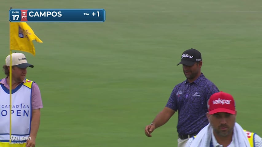 Rafael Campos sinks 38-foot birdie putt on No. 17 at RBC Canadian