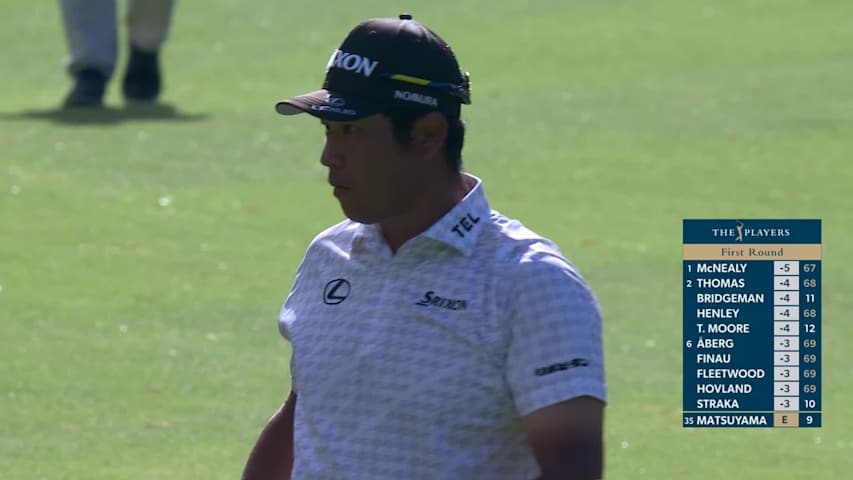 Hideki Matsuyama hits 134-yard approach to 10 feet, sets up birdie on No. 10 at THE PLAYERS