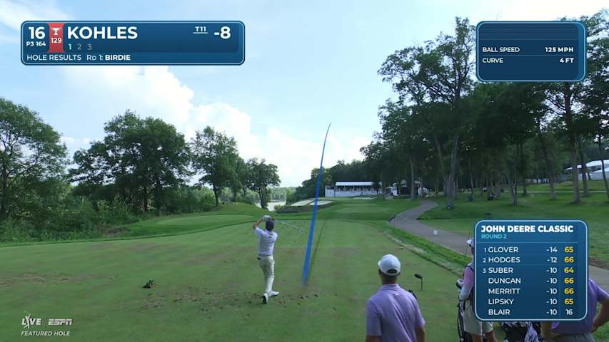 Ben Kohles hits tee shot to 10 feet, sets up birdie on No. 16 at John Deere