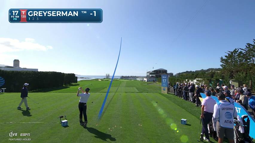 Max Greyserman hits 164-yard tee shot to 15 feet, sets up birdie on No. 17 at AT&T Pebble Beach