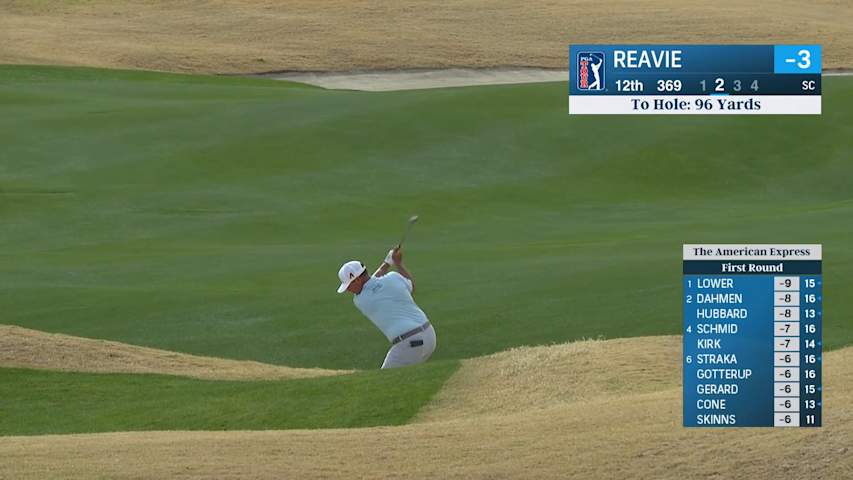 Chez Reavie throws a dart from the fairway bunker to set up birdie at The American Express