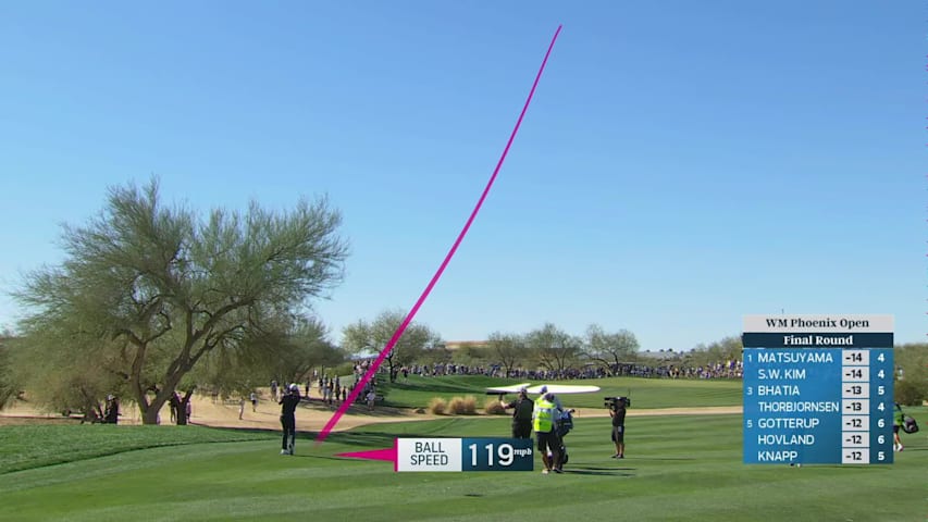 Michael Thorbjornsen hits 156-yard approach to 3 feet, sets up birdie