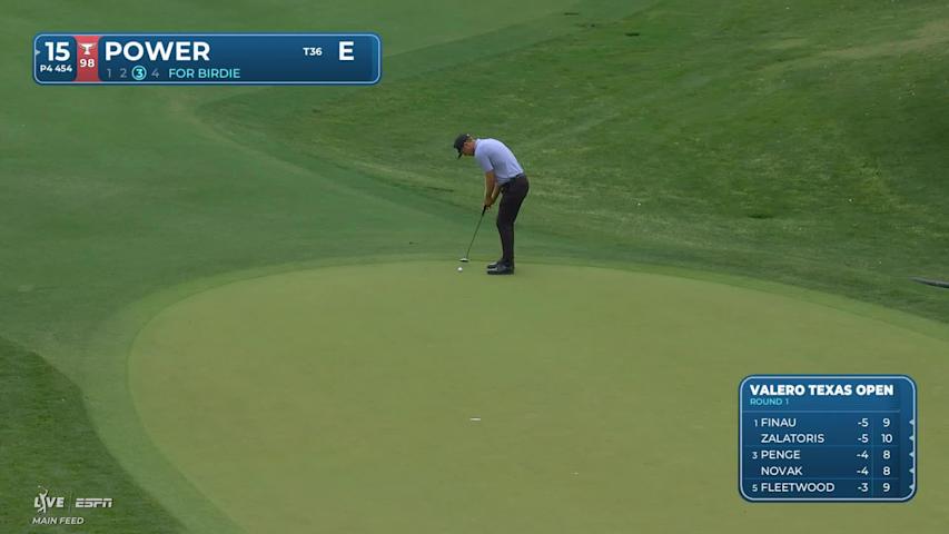 Seamus Power drains 28-foot birdie putt on No. 15 at Valero