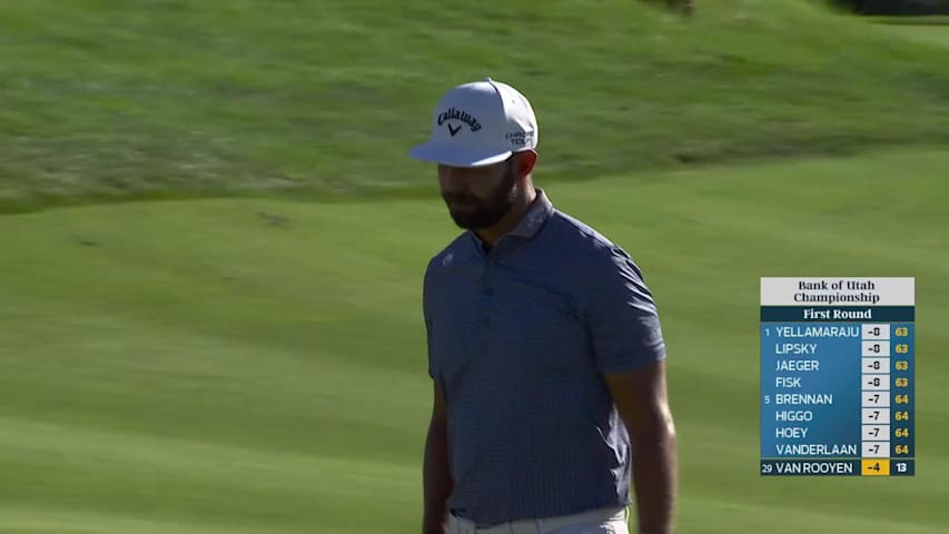 Erik van Rooyen makes 3-foot birdie putt on No. 14 at Bank of Utah