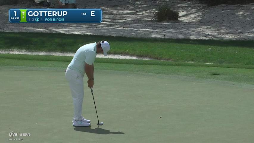 Chris Gotterup sinks 13-foot birdie putt on No. 1 at Arnold Palmer