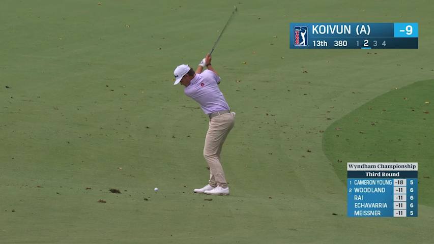 Jackson Koivun makes birdie on No. 13 at Wyndham