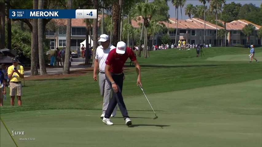 Adrian Meronk makes birdie on No. 3 at Honda