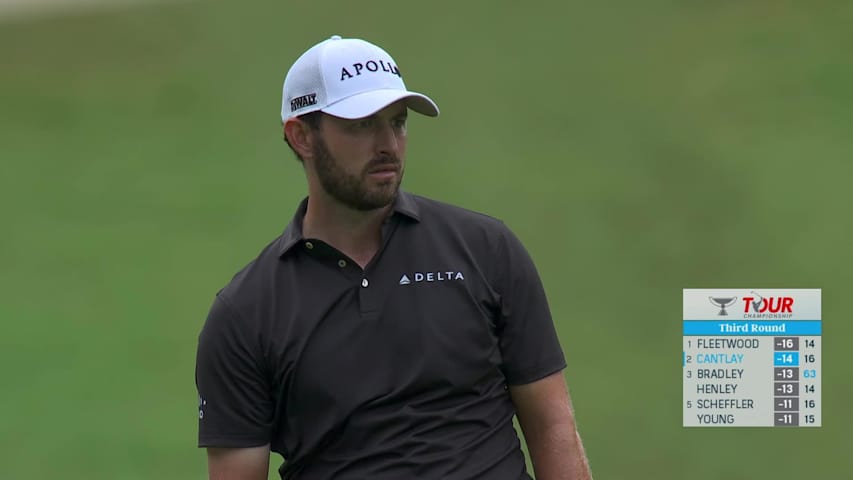 Patrick Cantlay drains a 23-foot birdie putt at TOUR Championship