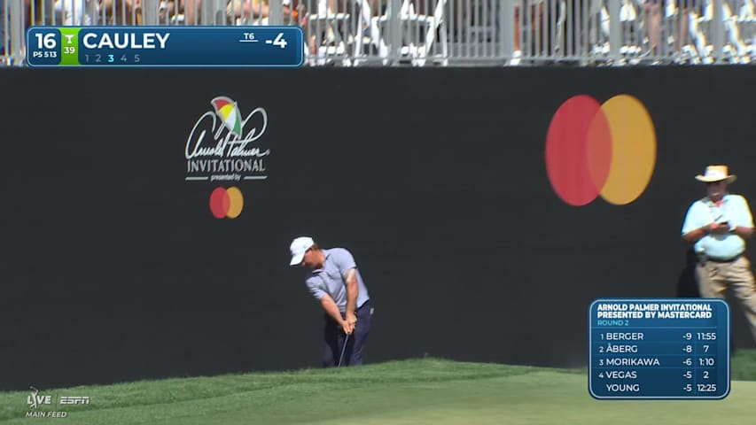 Bud Cauley sinks 5-foot birdie putt on No. 16 at Arnold Palmer