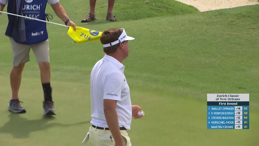 Team Mitchell/Snedeker makes birdie on No. 8 at Zurich Classic