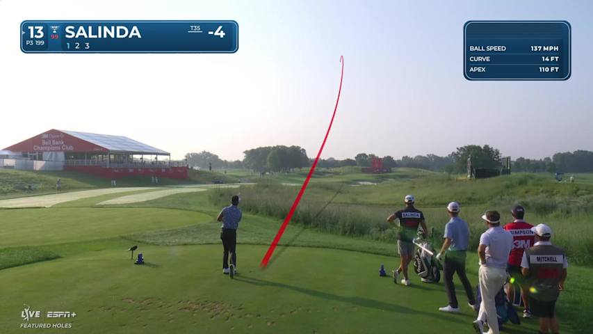 Isaiah Salinda holes out for birdie from 50-feet on No. 13 at 3M Open