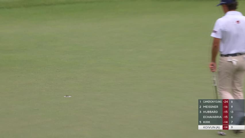 Jackson Koivun makes birdie on No. 9 at Wyndham