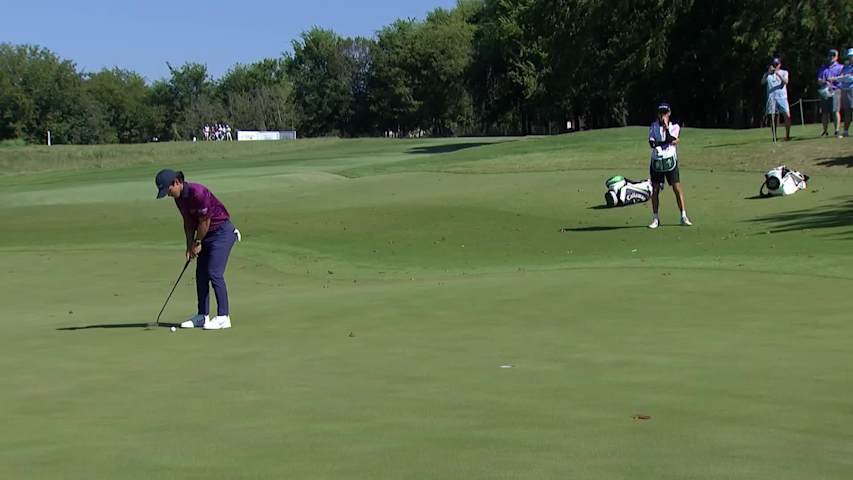 Davis Chatfield makes birdie on No. 9 at Compliance Solutions