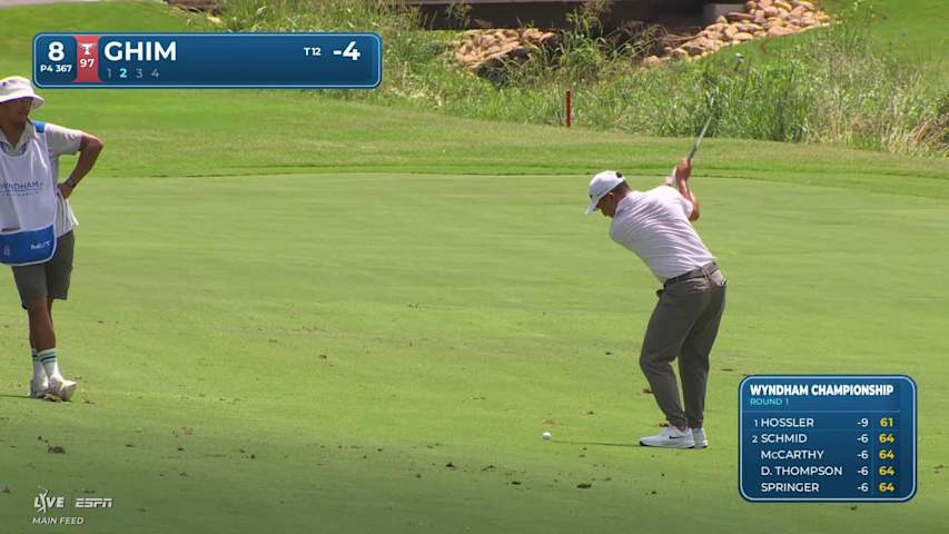 Doug Ghim's 92-yard approach sets up birdie on No. 8 at Wyndham