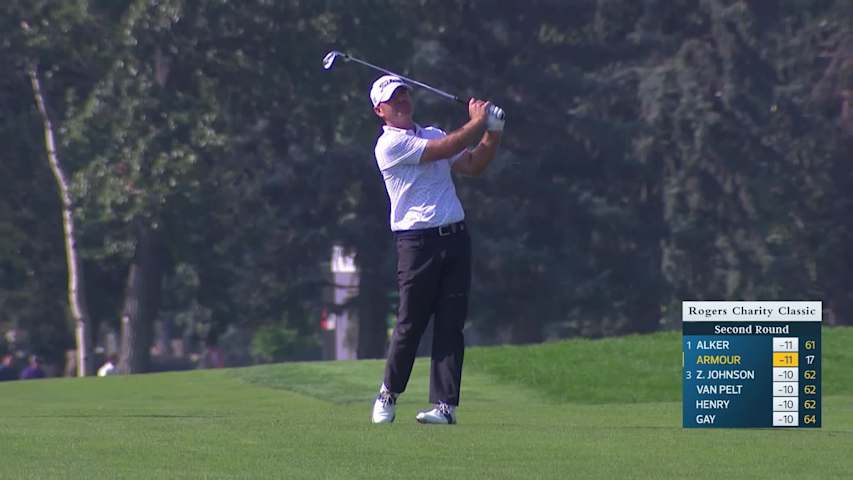 Ryan Armour with an approach shot from Rogers Charity