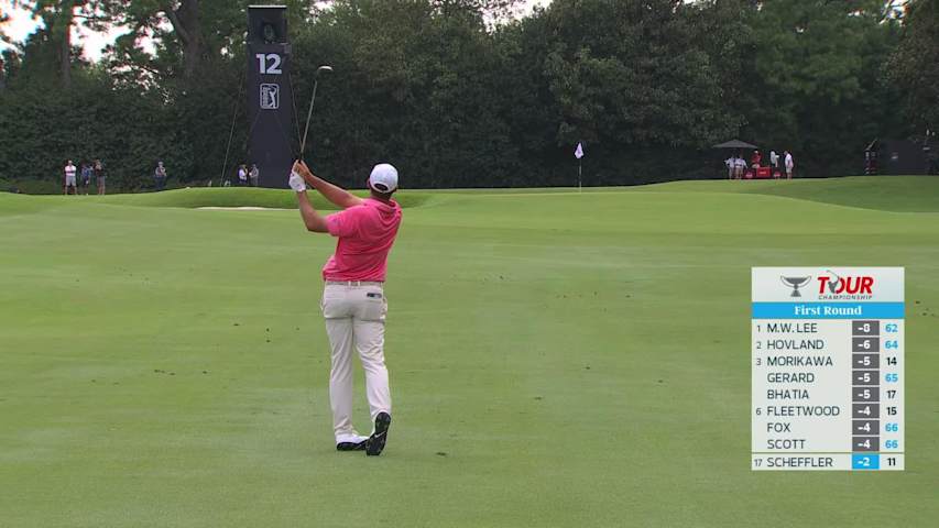 Scottie Scheffler's 107-yard approach sets up birdie on No. 12 at TOUR Championship
