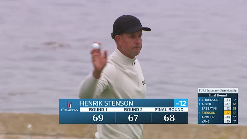 Henrik Stenson makes birdie on No. 18 at PURE Insurance Championship