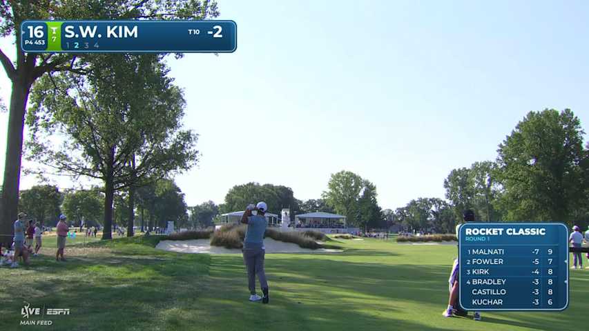 Si Woo Kim drains 32-foot birdie putt on No. 16 at Rocket Classic