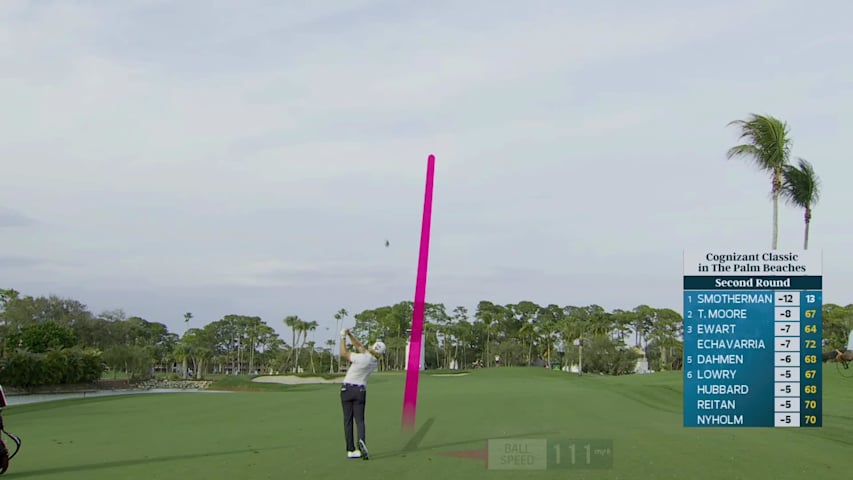 Jimmy Stanger holes out 144-yard approach for eagle on No. 6 at Cognizant Classic